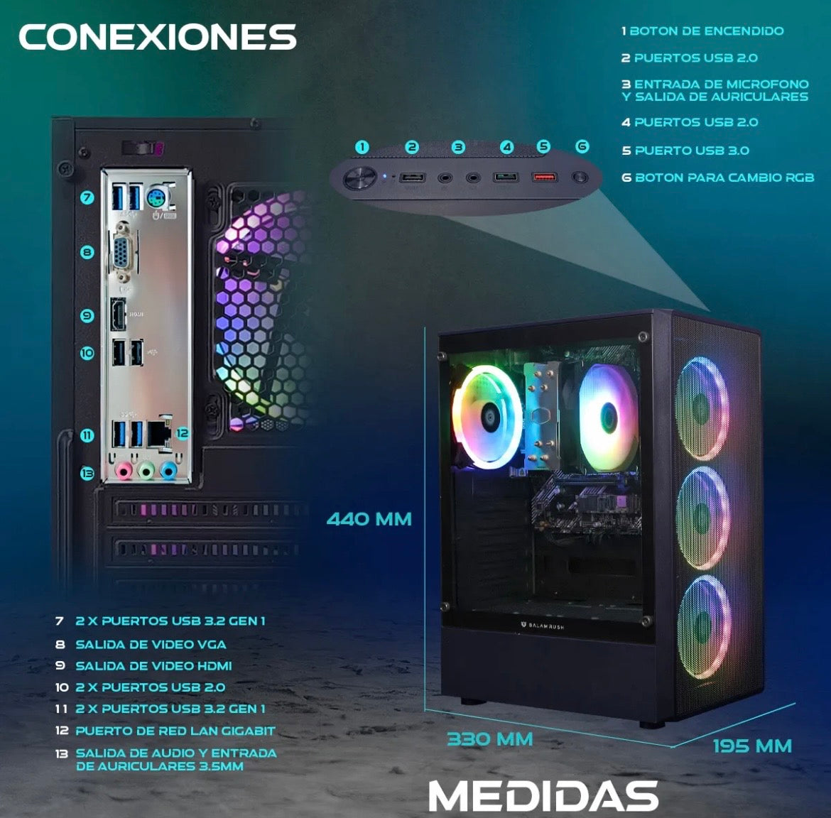 Pc Gamer Completa Ryzen 5700g 32gb Ram 1tb Ssd
Monitor Wifi